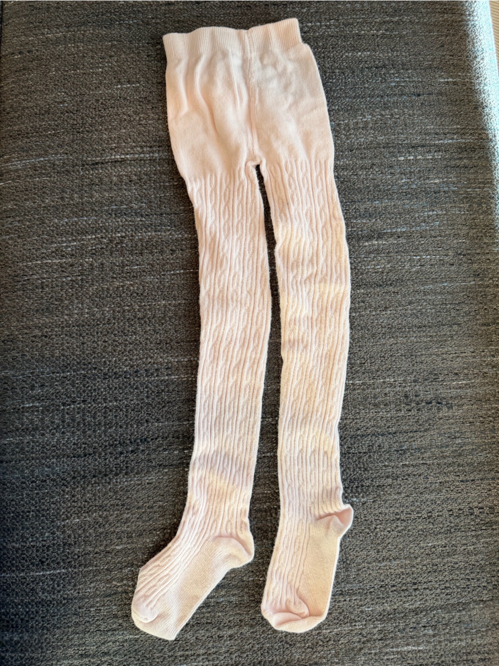Janie and Jack Pale Pink Cable-Knit Over-the-Knee Socks